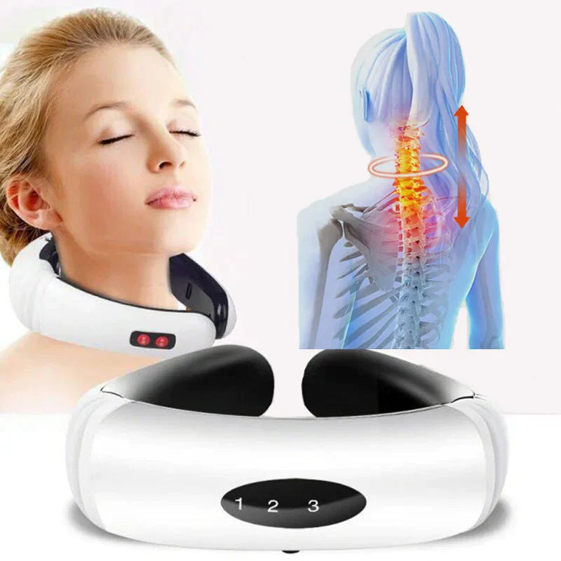 Electric Cervical Pulse Neck Massager with Magnetic Therapy for Muscle Relaxation - USA Edition