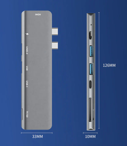 USB-C Multiport Hub with 4K HDMI Adapter for MacBook Pro/Air