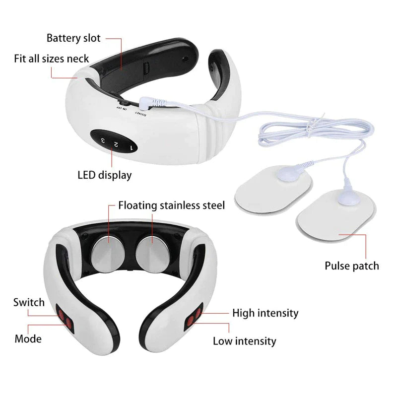 Electric Cervical Pulse Neck Massager with Magnetic Therapy for Muscle Relaxation - USA Edition