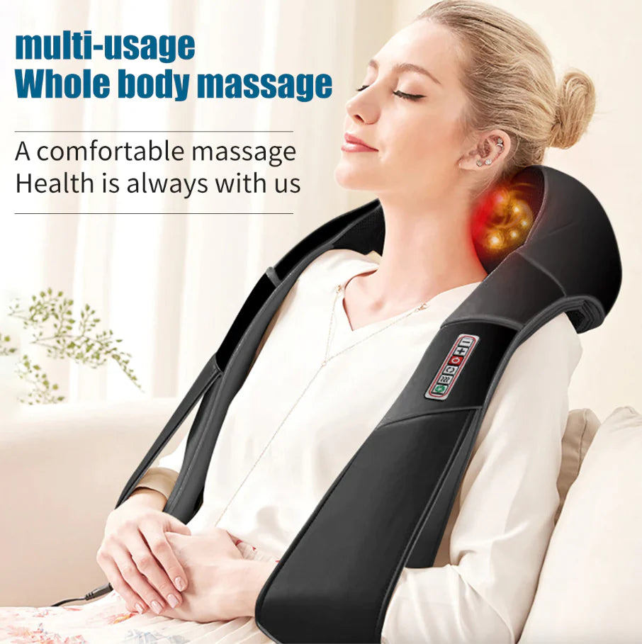 Shiatsu Deep Tissue 3D Kneading Pillow Massager for Back, Neck, and Shoulders with Heat Function