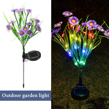 LED Solar Garden Stake Lights - Waterproof Outdoor Floral Decoration for Patios and Yards