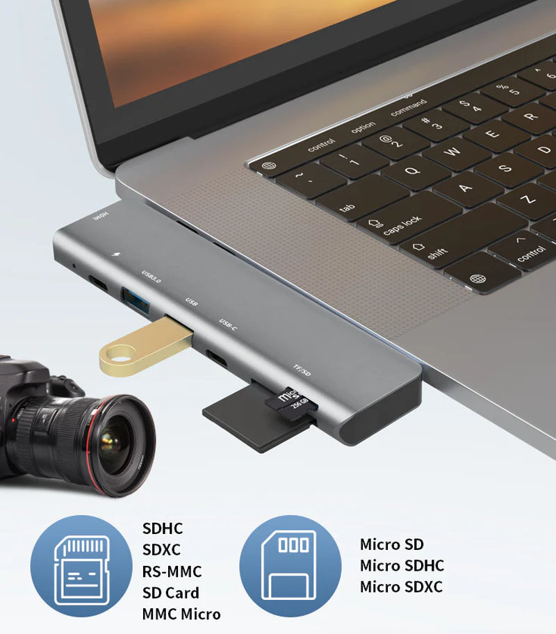 USB-C Multiport Hub with 4K HDMI Adapter for MacBook Pro/Air
