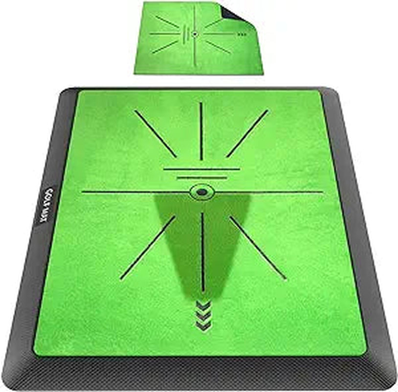 Golf Hitting Mat | Professional Golf Training Mat for Swing Path Feedback and Detection | 16" x 12" Extra Replaceable Practice Mat with Advanced Guides and Rubber Backing for Indoor and Outdoor Use