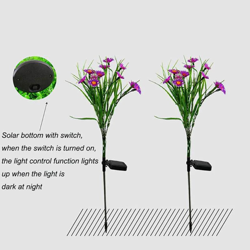 LED Solar Garden Stake Lights - Waterproof Outdoor Floral Decoration for Patios and Yards