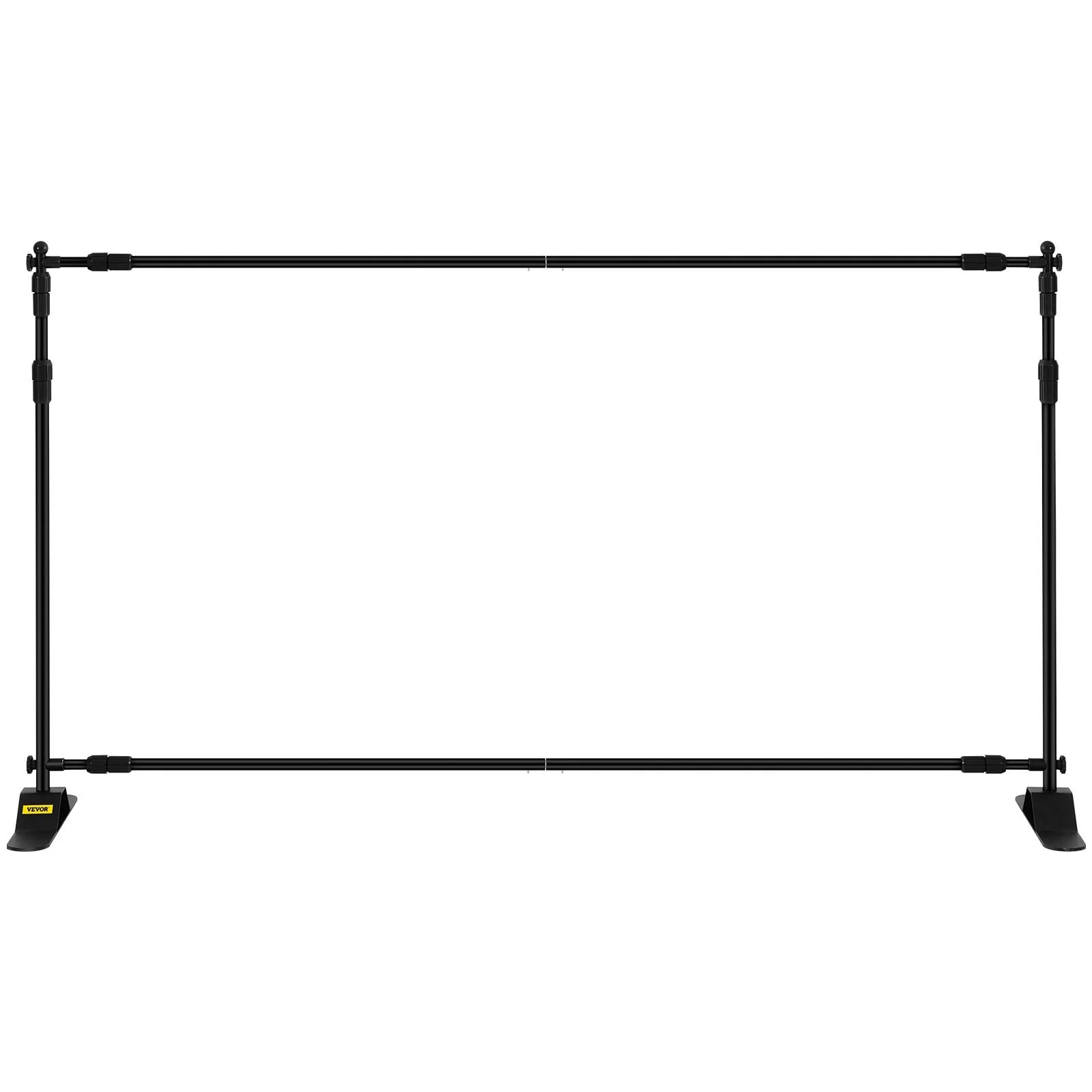 VEVOR 8' x 8' Adjustable Telescopic Backdrop Banner Stand - Retractable Step and Repeat Display with Carrying Bag