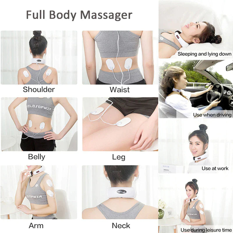 Electric Cervical Pulse Neck Massager with Magnetic Therapy for Muscle Relaxation - USA Edition