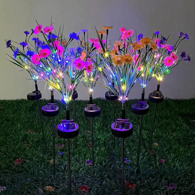 LED Solar Garden Stake Lights - Waterproof Outdoor Floral Decoration for Patios and Yards