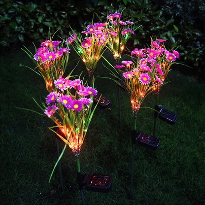 LED Solar Garden Stake Lights - Waterproof Outdoor Floral Decoration for Patios and Yards
