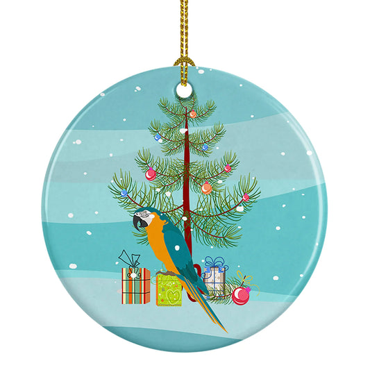 Macaw Christmas Ceramic Ornament