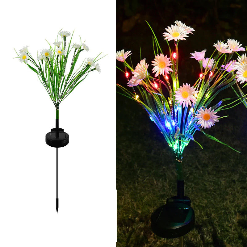 LED Solar Garden Stake Lights - Waterproof Outdoor Floral Decoration for Patios and Yards