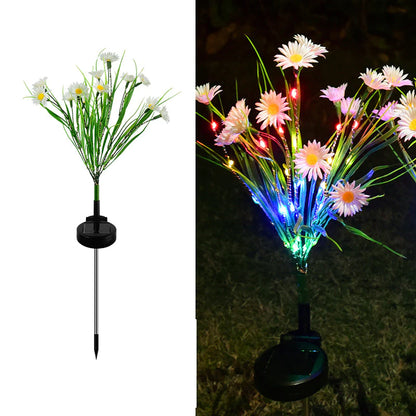 LED Solar Garden Stake Lights - Waterproof Outdoor Floral Decoration for Patios and Yards