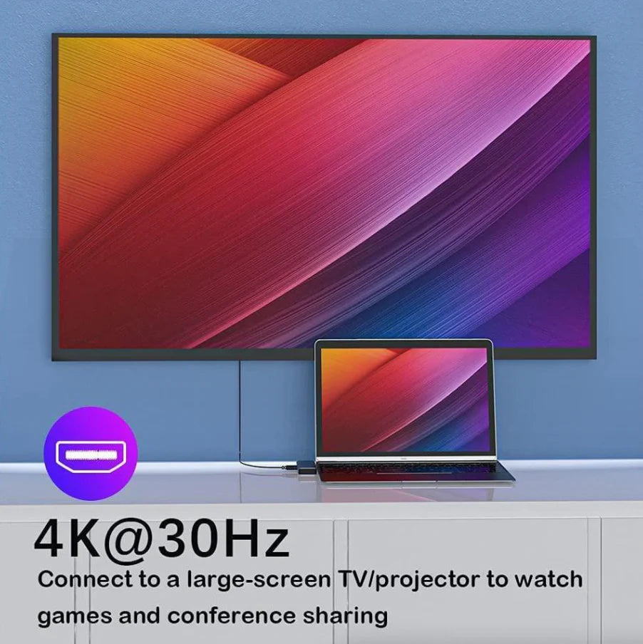 USB-C Multiport Hub with 4K HDMI Adapter for MacBook Pro/Air