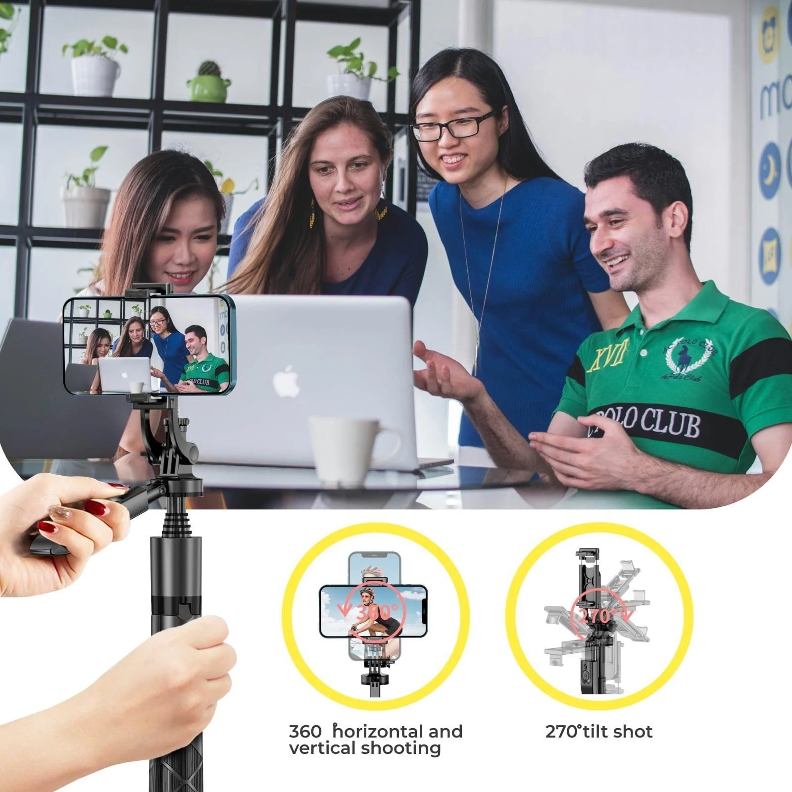 Professional Phone Tripod and Selfie Stick with Remote Control and 3W LED Light, Universal Mount for iPhone, Android, and GoPro - Ideal for Recording and Streaming