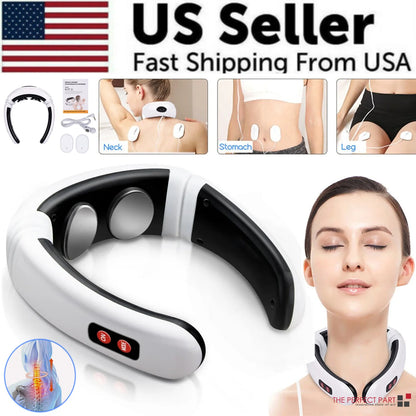 Electric Cervical Pulse Neck Massager with Magnetic Therapy for Muscle Relaxation - USA Edition
