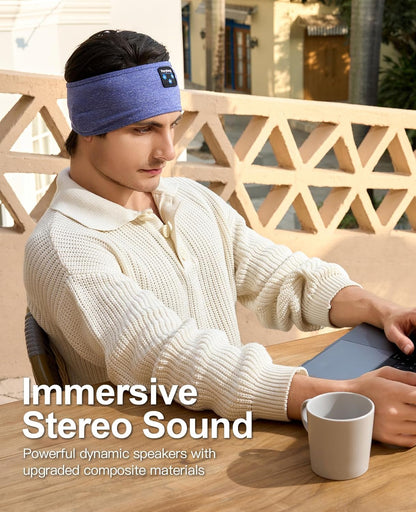 Perytong Sleep Headphones, Bluetooth Sports Headband Headphones with Ultra-Thin HD Stereo Speakers Perfect for Sleeping,Workout,Jogging,Yoga,Insomnia, Air Travel, Meditation