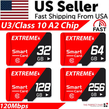 Ultra Class 10 High-Speed Micro SD Cards - Available in 32GB, 64GB, 128GB, and 256GB