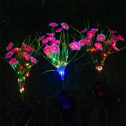 LED Solar Garden Stake Lights - Waterproof Outdoor Floral Decoration for Patios and Yards