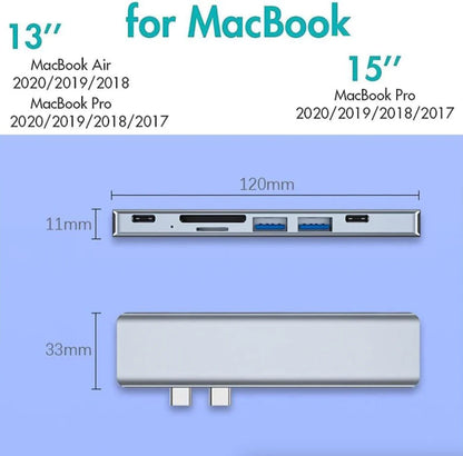 USB-C Multiport Hub with 4K HDMI Adapter for MacBook Pro/Air
