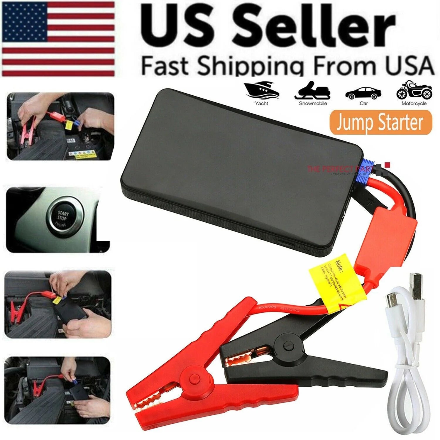 Portable Mini Slim 20000mAh Car Jump Starter and Battery Charger Power Bank