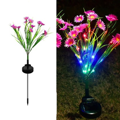 LED Solar Garden Stake Lights - Waterproof Outdoor Floral Decoration for Patios and Yards