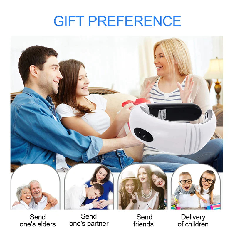 Electric Cervical Pulse Neck Massager with Magnetic Therapy for Muscle Relaxation - USA Edition