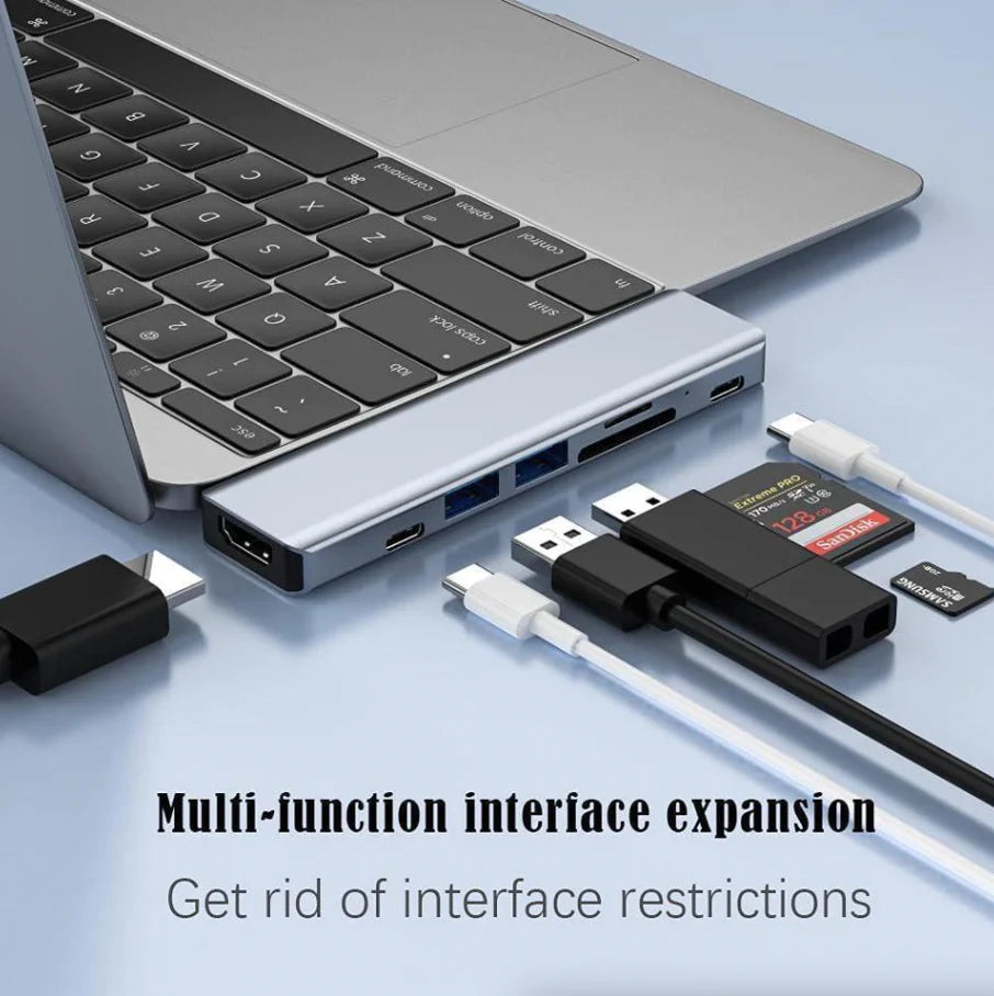 USB-C Multiport Hub with 4K HDMI Adapter for MacBook Pro/Air