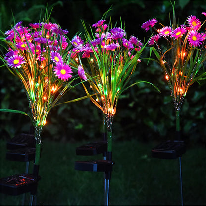 LED Solar Garden Stake Lights - Waterproof Outdoor Floral Decoration for Patios and Yards