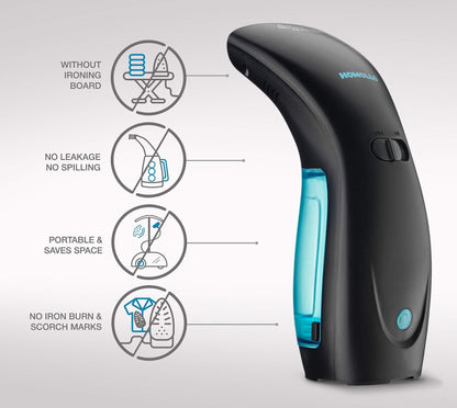 Handheld Travel Steamer for Clothes - Mini Portable Fabric Steamer with 120ml Water Tank, 950W Power, 25 Seconds Fast Heat-Up, and Anti-Leak Ironing Pump System - 360° Versatility