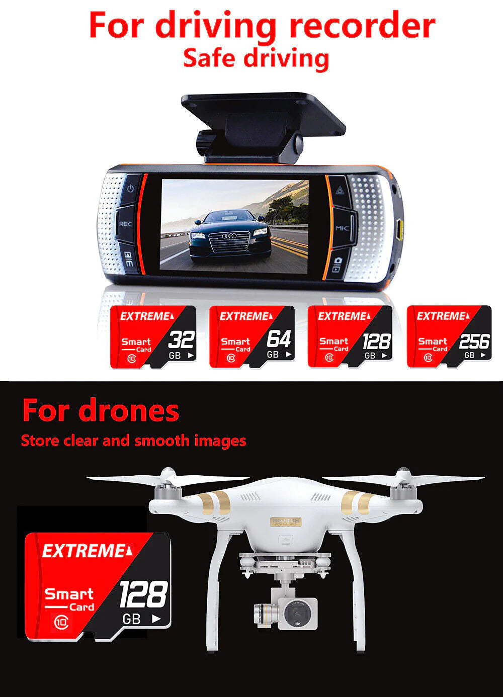 Ultra Class 10 High-Speed Micro SD Cards - Available in 32GB, 64GB, 128GB, and 256GB