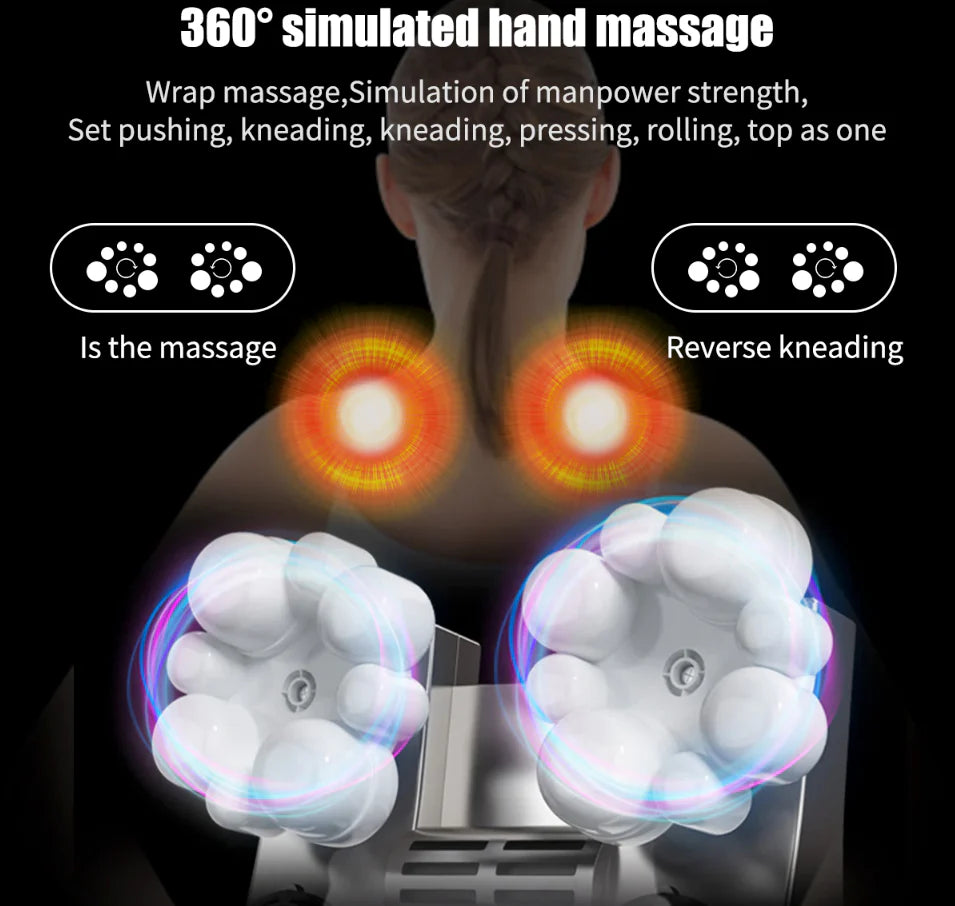 Shiatsu Deep Tissue 3D Kneading Pillow Massager for Back, Neck, and Shoulders with Heat Function