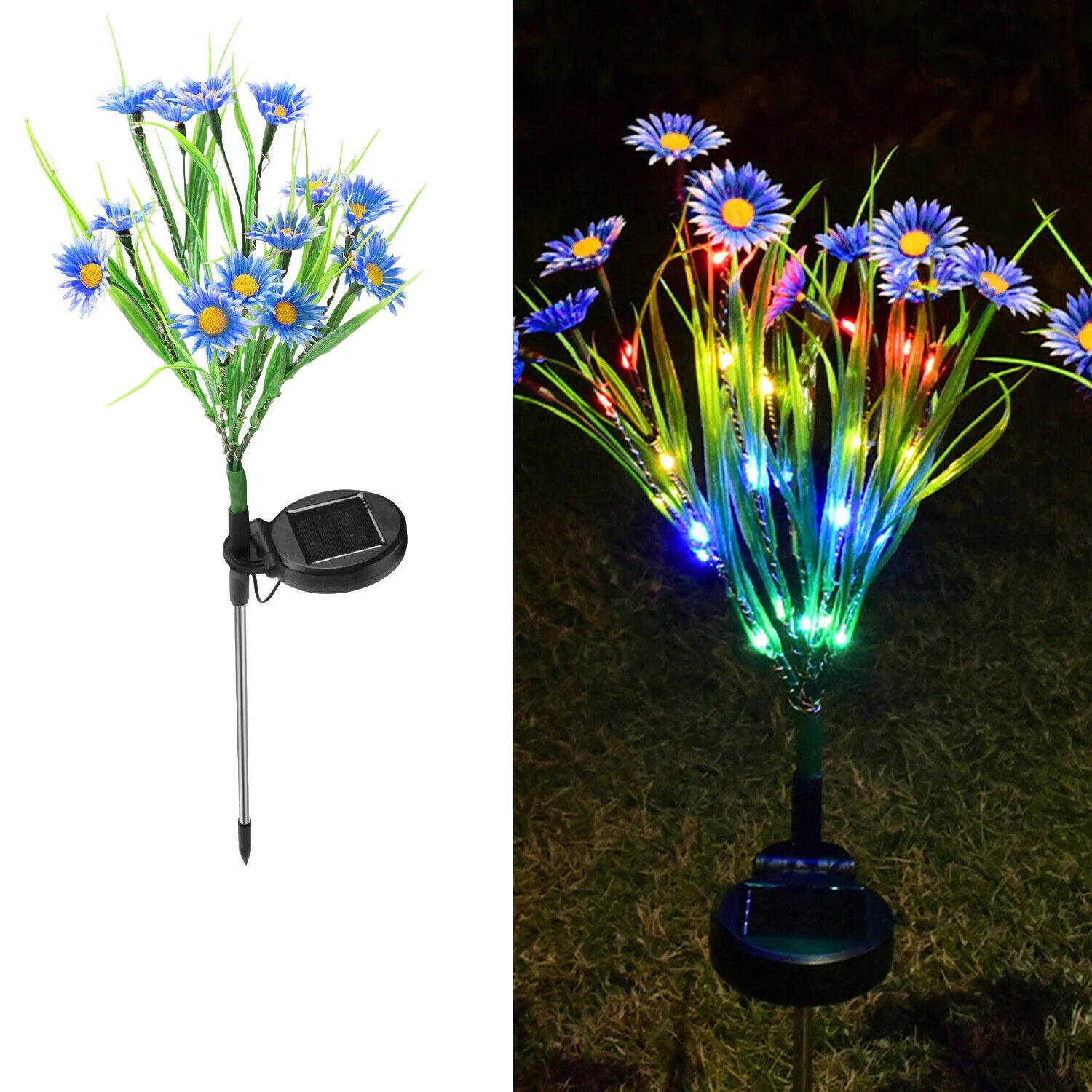 LED Solar Garden Stake Lights - Waterproof Outdoor Floral Decoration for Patios and Yards