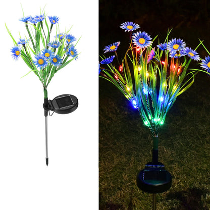 LED Solar Garden Stake Lights - Waterproof Outdoor Floral Decoration for Patios and Yards