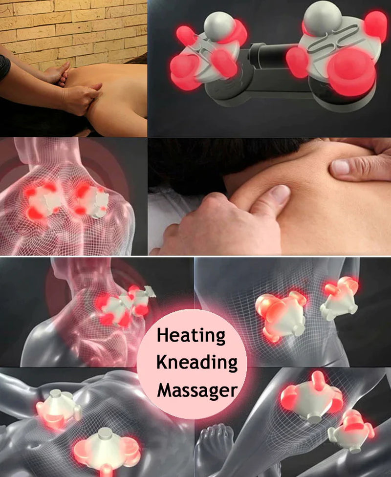 Shiatsu Deep Tissue 3D Kneading Pillow Massager for Back, Neck, and Shoulders with Heat Function