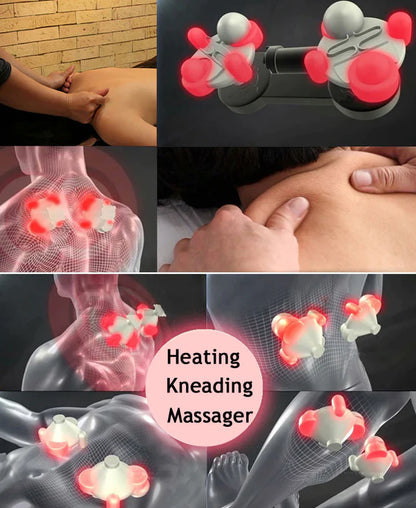 Shiatsu Deep Tissue 3D Kneading Pillow Massager for Back, Neck, and Shoulders with Heat Function
