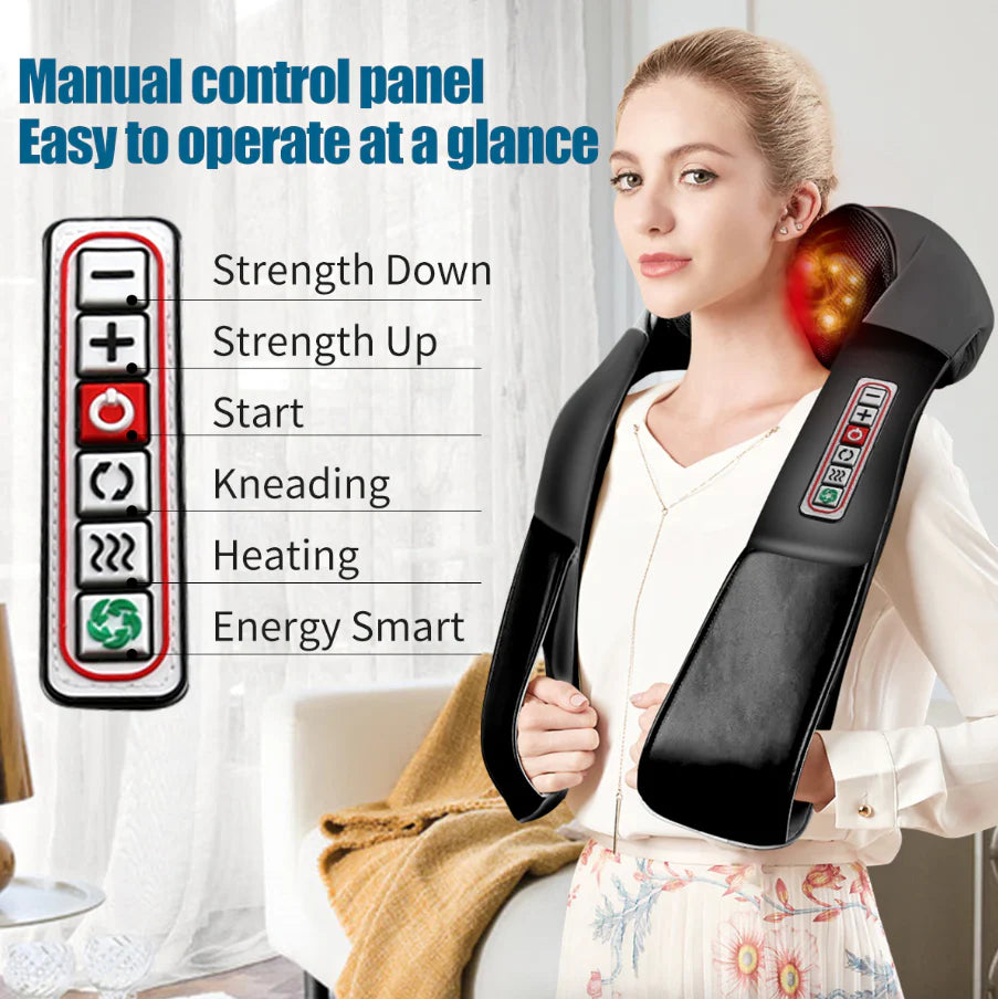 Shiatsu Deep Tissue 3D Kneading Pillow Massager for Back, Neck, and Shoulders with Heat Function
