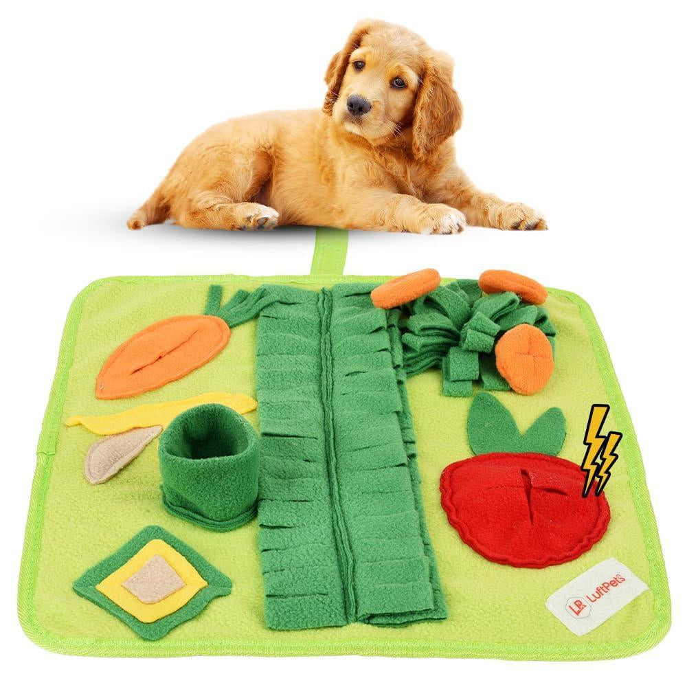 Soft Foraging Snuffle Mat for Small Pets - 19x19 Inch Washable Anti-Slip Puzzle Toy for Dogs, Cats, Rabbits, Guinea Pigs, and Hamsters (Medium)